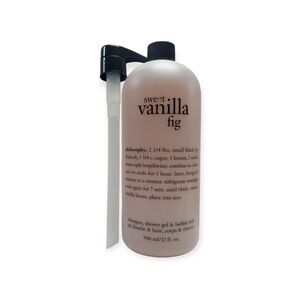 Philosophy Sweet Vanilla Fig Shampoo, Shower Gel Bubble Bath 32 oz Sealed + Pump